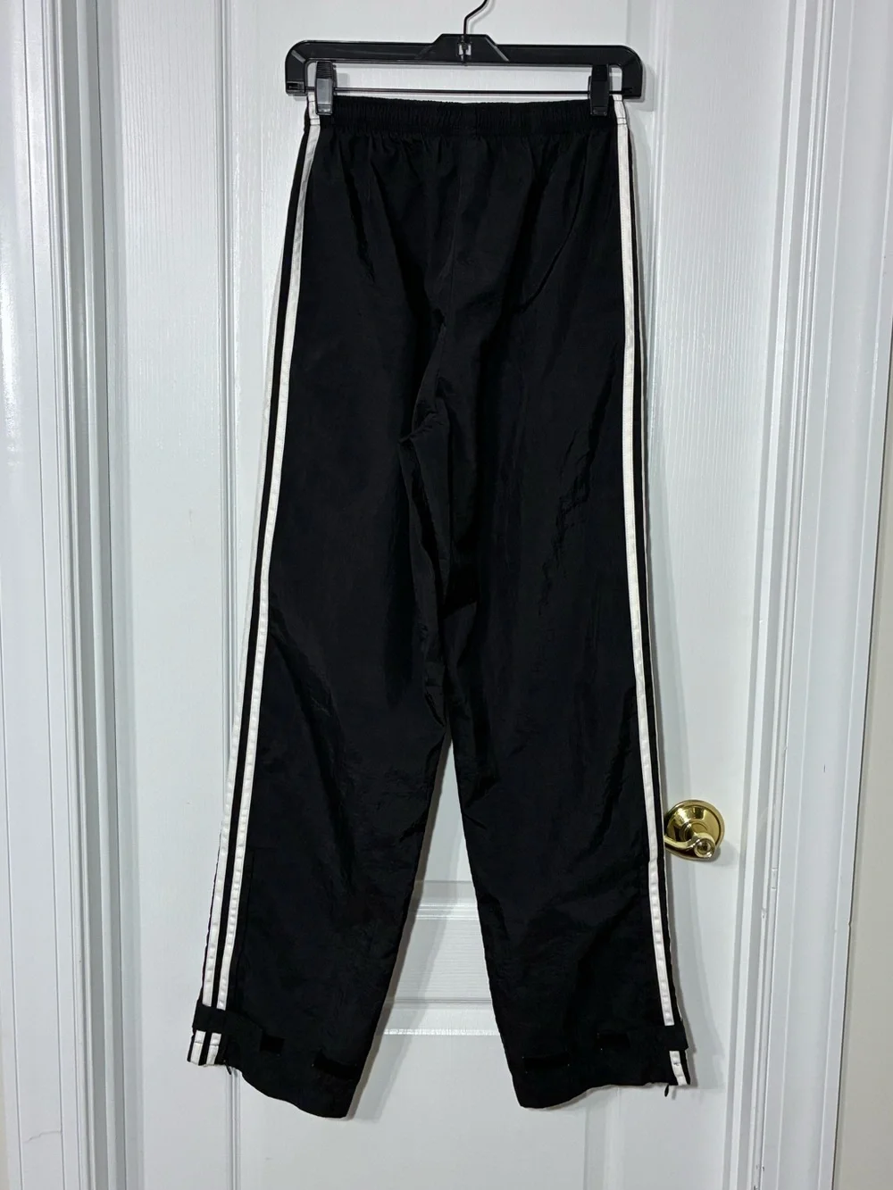 90s Y2K Adidas 3 Stripe Windbreaker Track Pants Vintage Black White Men’s Medium